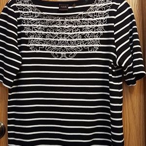 Rafaella Womens Large Striped Top